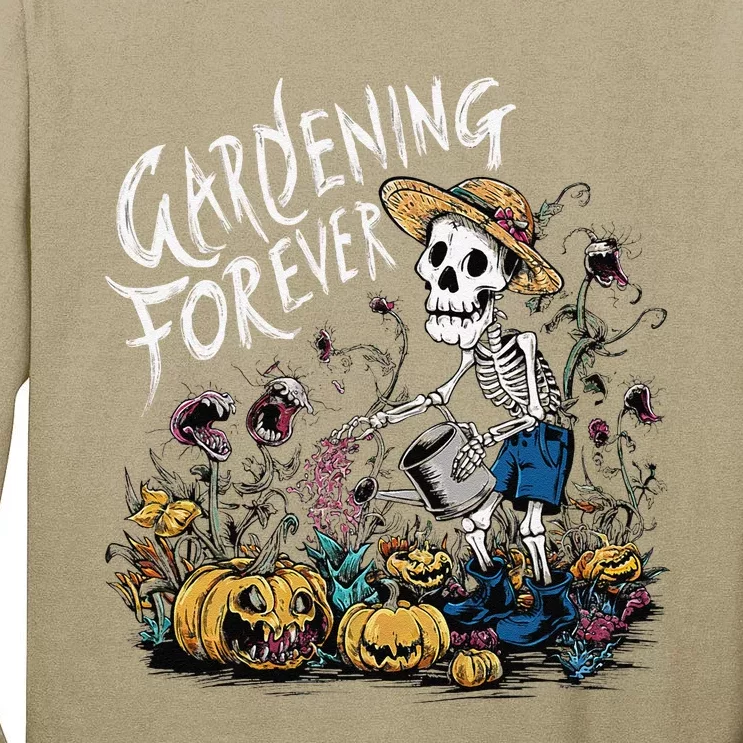 Gardening Forever Halloween Skeleton Gardening Tall Long Sleeve T-Shirt