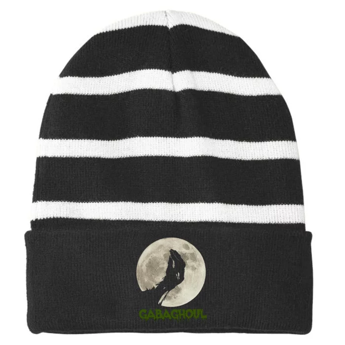 Gabaghoul Funny Hand Moon Halloween Gift Striped Beanie with Solid Band