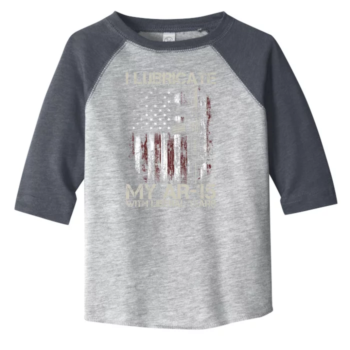 Gun Flag I Lubricate My Ar15 With Liberal Tears (On Back) Toddler Fine Jersey T-Shirt