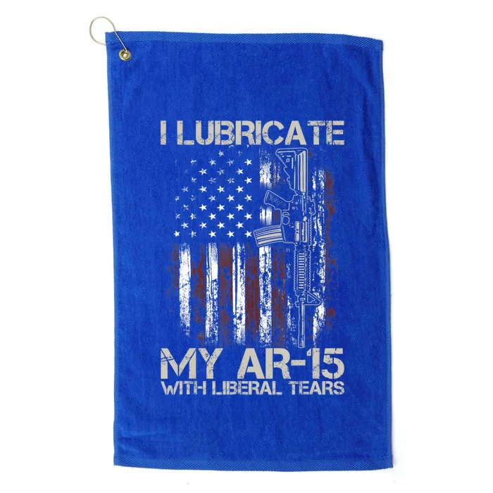 Gun Flag I Lubricate My Ar15 With Liberal Tears (On Back) Platinum Collection Golf Towel