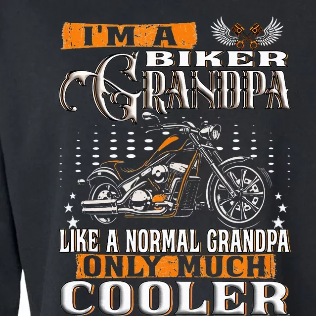 Gentlemen Funny Im A Biker Grandpa Saying Motorcycle Cropped Pullover Crew