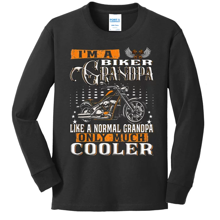 Gentlemen Funny Im A Biker Grandpa Saying Motorcycle Kids Long Sleeve Shirt