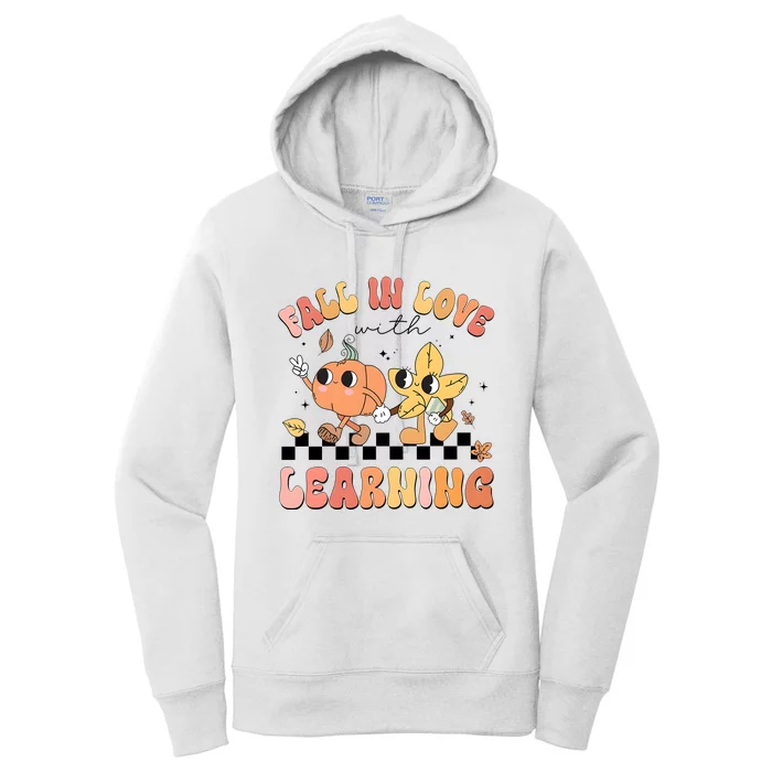 Groovy Fall In Love With Learning Autumn Women's Pullover Hoodie