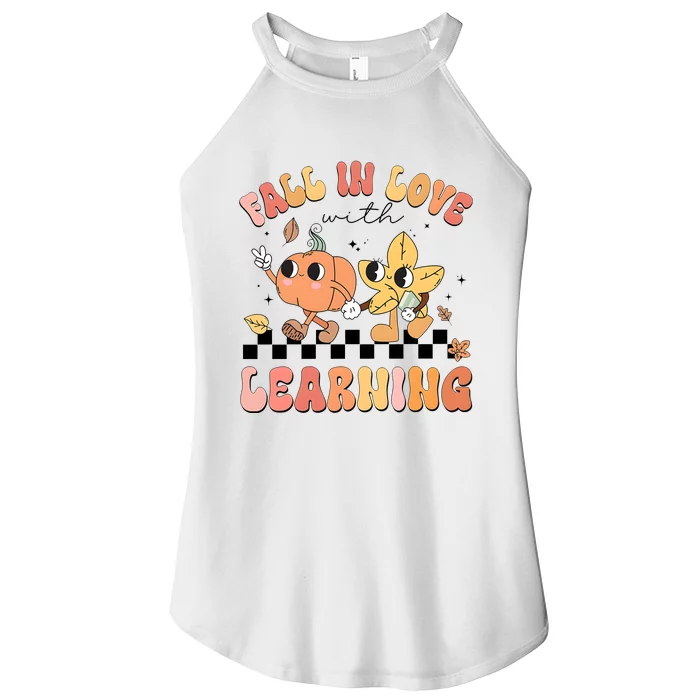 Groovy Fall In Love With Learning Autumn Women’s Perfect Tri Rocker Tank