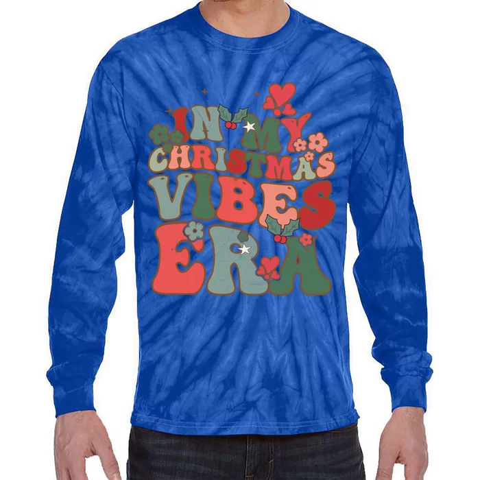 Groovy Flowers In My Christmas Vibes Era Gift Tie-Dye Long Sleeve Shirt