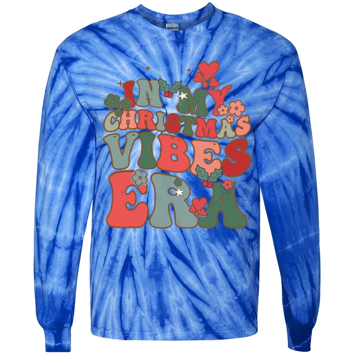 Groovy Flowers In My Christmas Vibes Era Gift Tie-Dye Long Sleeve Shirt