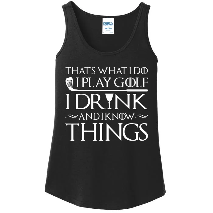 Golf Funny I Play Golf I Drink Ladies Essential Tank