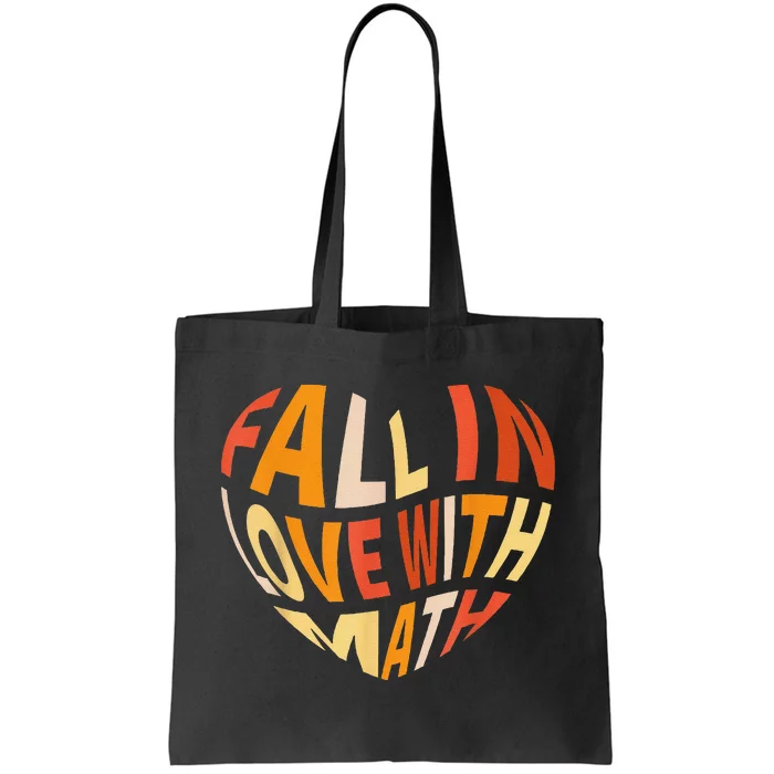 Groovy Fall In Love With Math Thanksgiving Math Teacher Fall Tote Bag