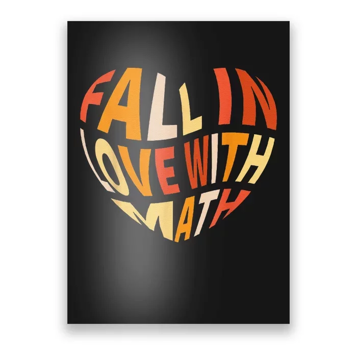 Groovy Fall In Love With Math Thanksgiving Math Teacher Fall Poster