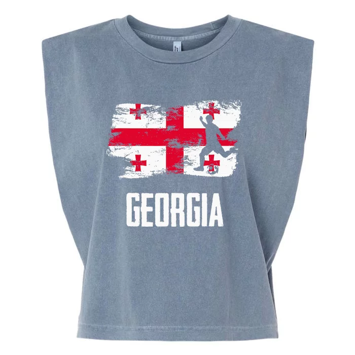 Georgia Flag Jersey Georgian Soccer Team Georgian Garment-Dyed Women's Muscle Tee