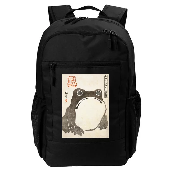 Grumpy Frog Japanese Art Print Daily Commute Backpack