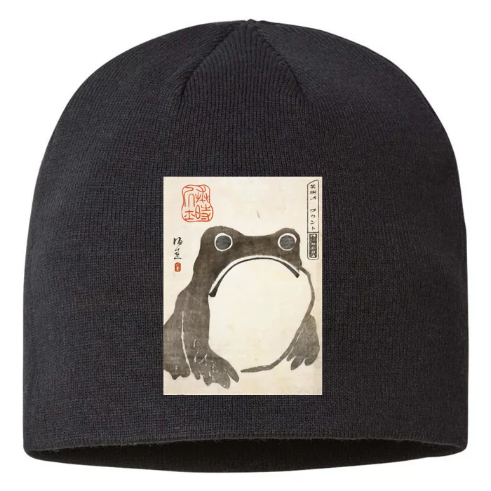 Grumpy Frog Japanese Art Print 8 1/2in Sustainable Knit Beanie