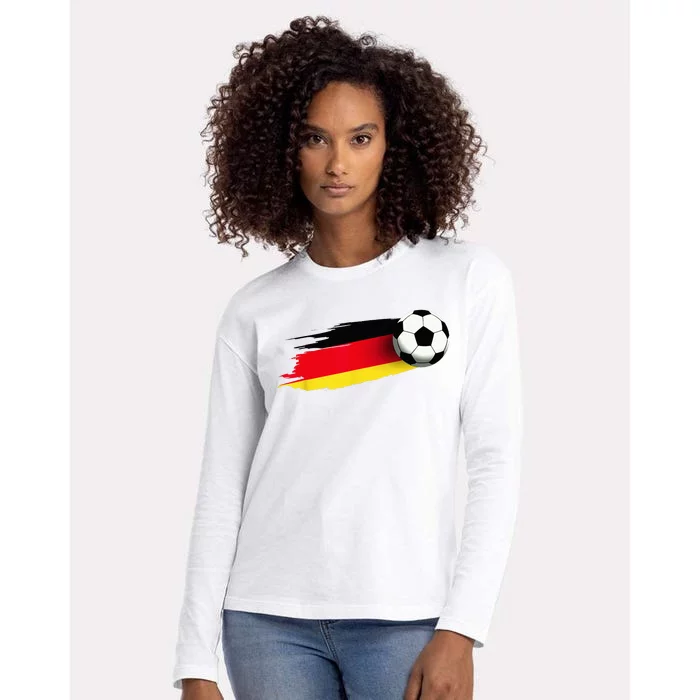 Germany Flag Jersey German Soccer Team German Womens Cotton Relaxed Long Sleeve T-Shirt