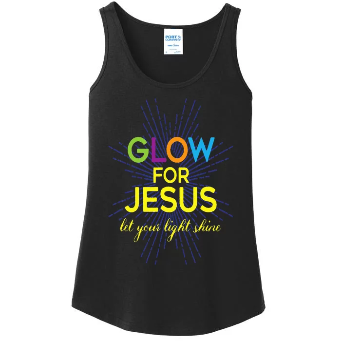 Glow For Jesus  Let Your Light Shine  Faith Apparel Ladies Essential Tank