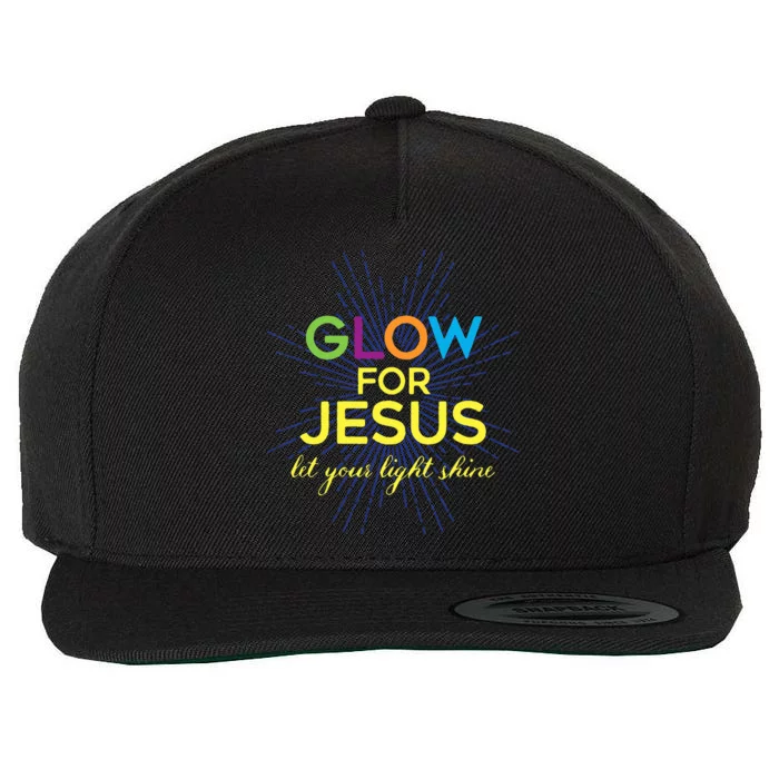 Glow For Jesus Let Your Light Shine Christian Wool Snapback Cap