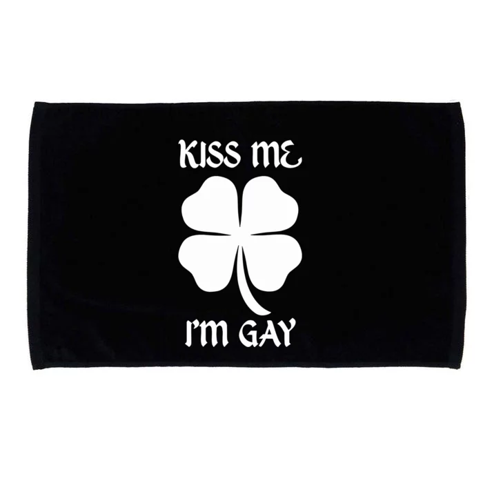 Got Funny Kiss Me Im Gay Four Leaf Clover Microfiber Hand Towel