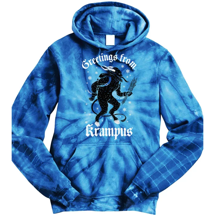 Greetings From Krampus Gruss Vom Krampus Christmas Horror Tie Dye Hoodie