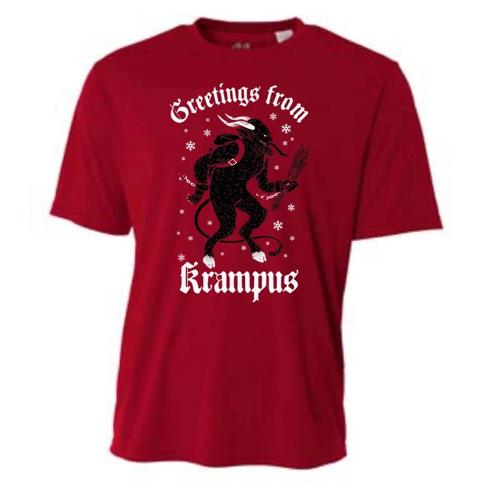 Greetings From Krampus Gruss Vom Krampus Christmas Horror Cooling Performance Crew T-Shirt