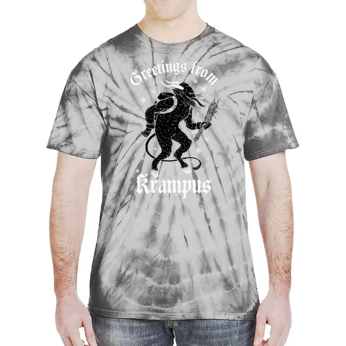 Greetings From Krampus Gruss Vom Krampus Christmas Horror Tie-Dye T-Shirt