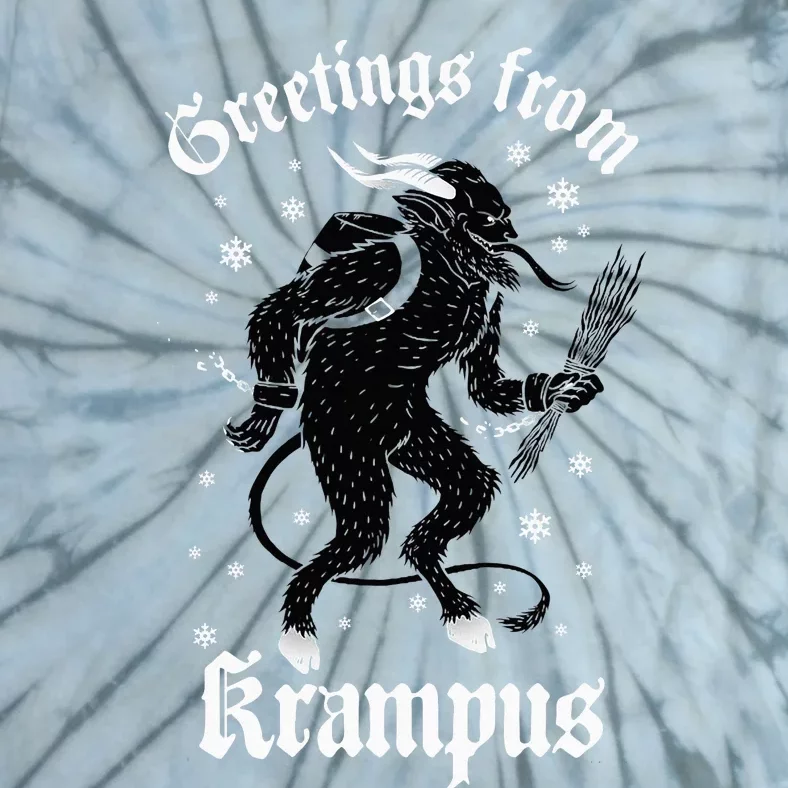 Greetings From Krampus Gruss Vom Krampus Christmas Horror Tie-Dye T-Shirt