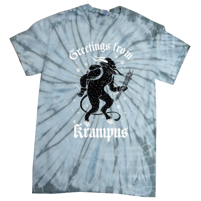 Greetings From Krampus Gruss Vom Krampus Christmas Horror Tie-Dye T-Shirt