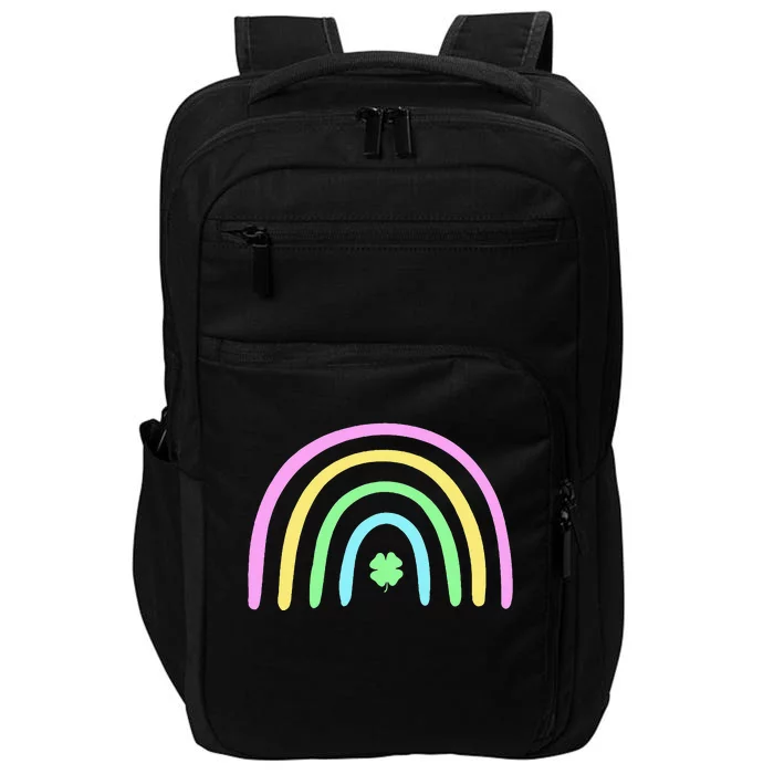 Green Four Leaf Clover Rainbow St Patricks Day Impact Tech Backpack