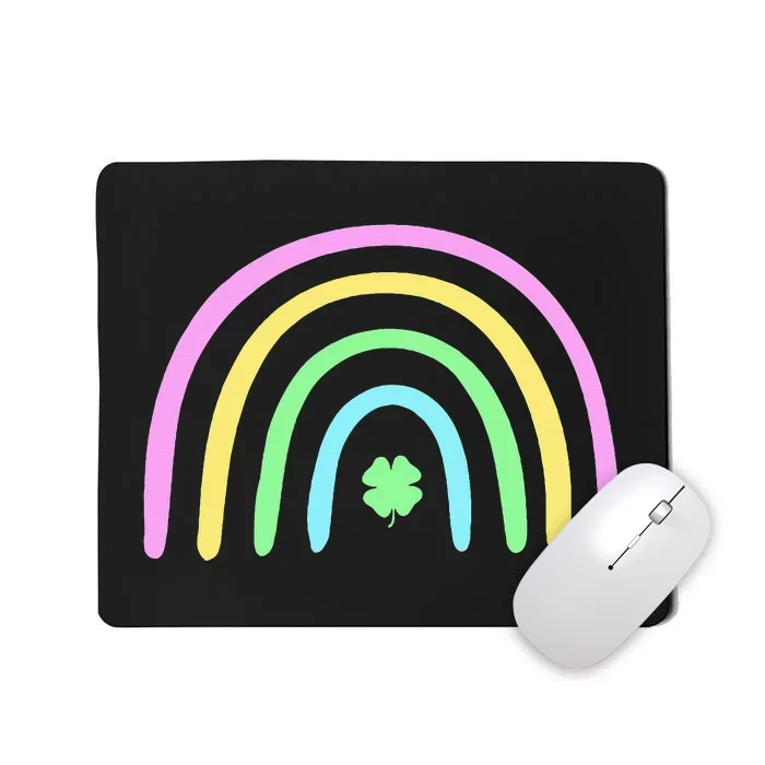 Green Four Leaf Clover Rainbow St Patricks Day Mousepad