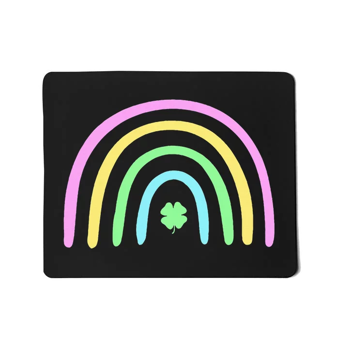 Green Four Leaf Clover Rainbow St Patricks Day Mousepad