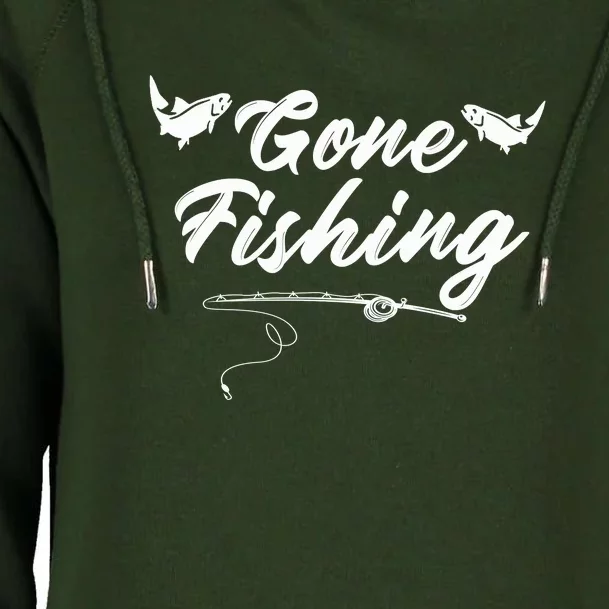 Gone Fishing | Love Fishing Womens Funnel Neck Pullover Hood