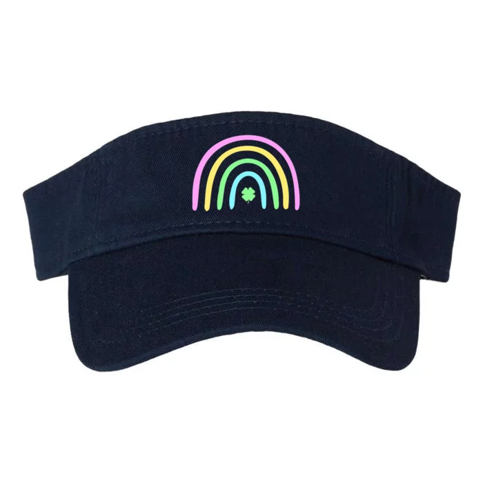 Green Four Leaf Clover Rainbow St Patrick's Day Valucap Bio-Washed Visor