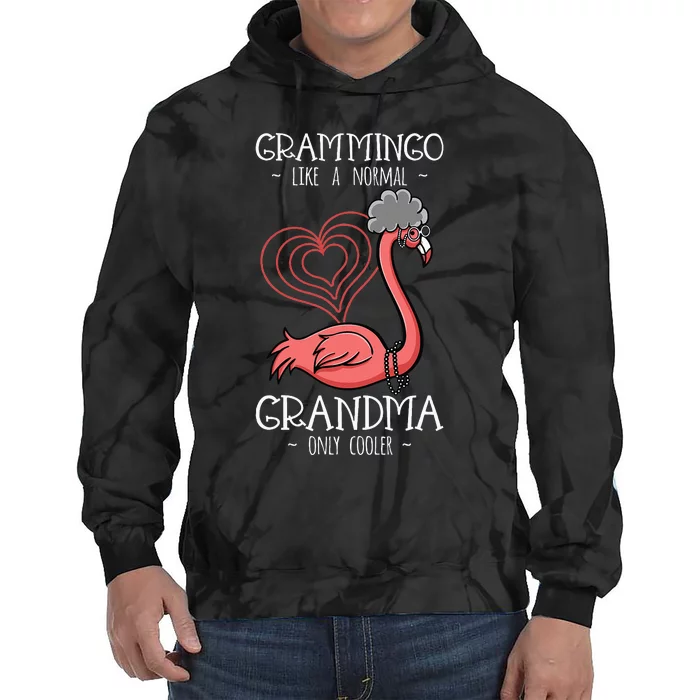 Grammingo Flamingo Lover Grandma Granny Grandmother Grandmom Tie Dye Hoodie