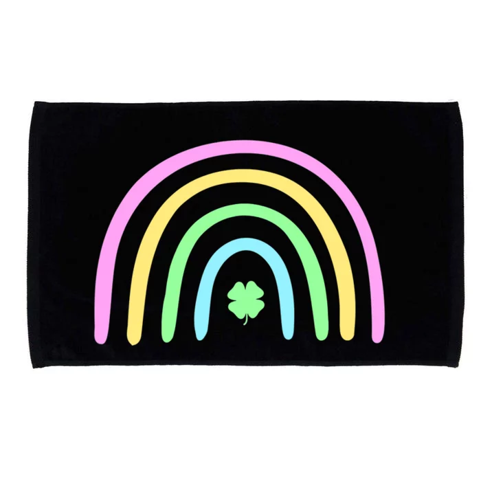 Green Four Leaf Clover Rainbow St Patrick's Day Microfiber Hand Towel