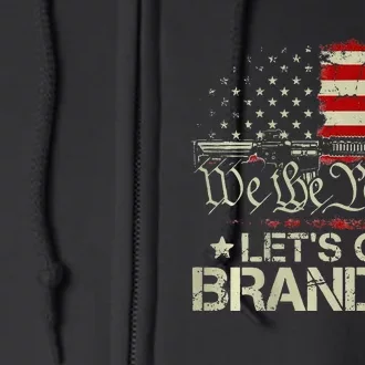 Gun Flag Lets Go Branson Brandon Lets Go Branson Full Zip Hoodie