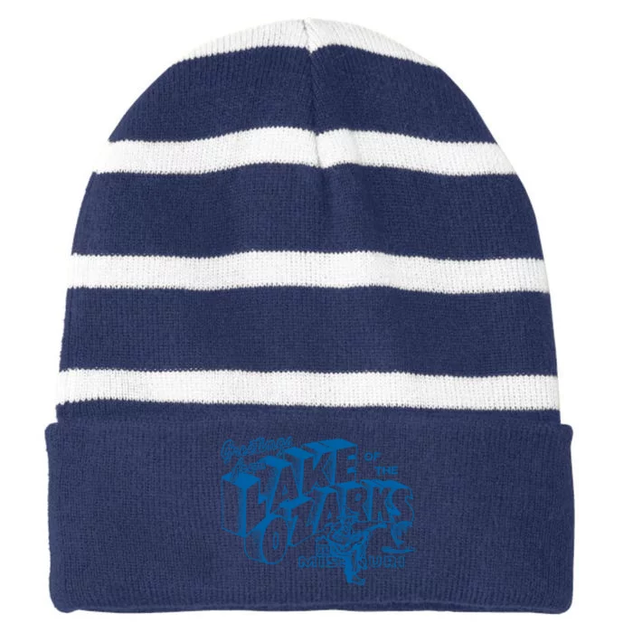 Greetings From Lake Of The Ozarks Missouri Striped Beanie with Solid Band