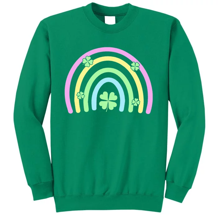 Green Four Leaf Clover Rainbow Happy St Patricks Day Sweatshirt