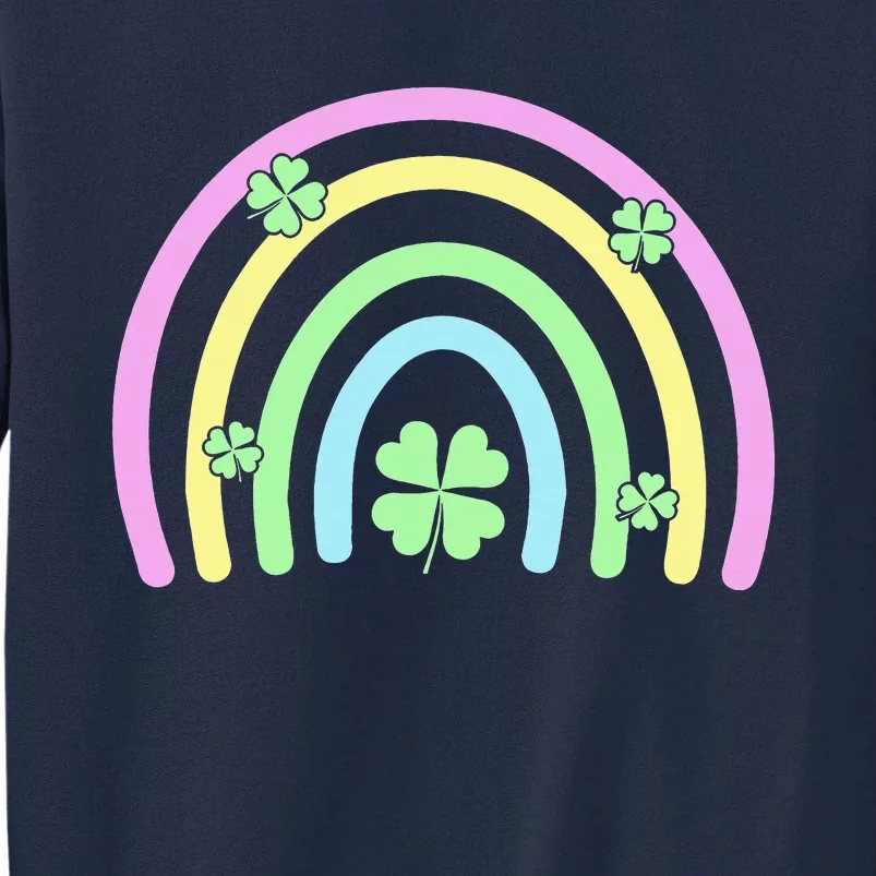 Green Four Leaf Clover Rainbow Happy St Patricks Day Tall Sweatshirt