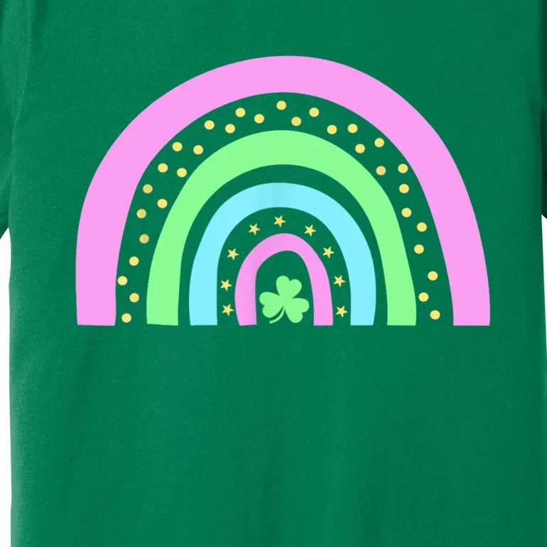 Green Four Leaf Clover Rainbow St Patrick's Day Premium T-Shirt