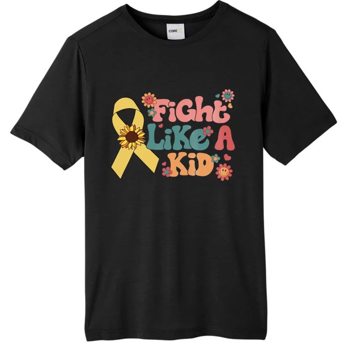 Groovy Fight Like A Childhood Cancer Awareness Month ChromaSoft Performance T-Shirt