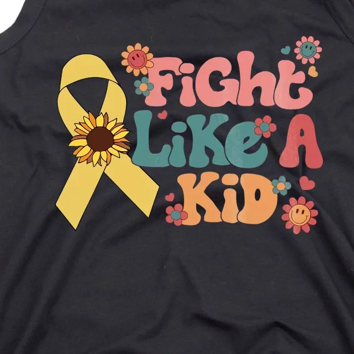 Groovy Fight Like A Childhood Cancer Awareness Month Tank Top