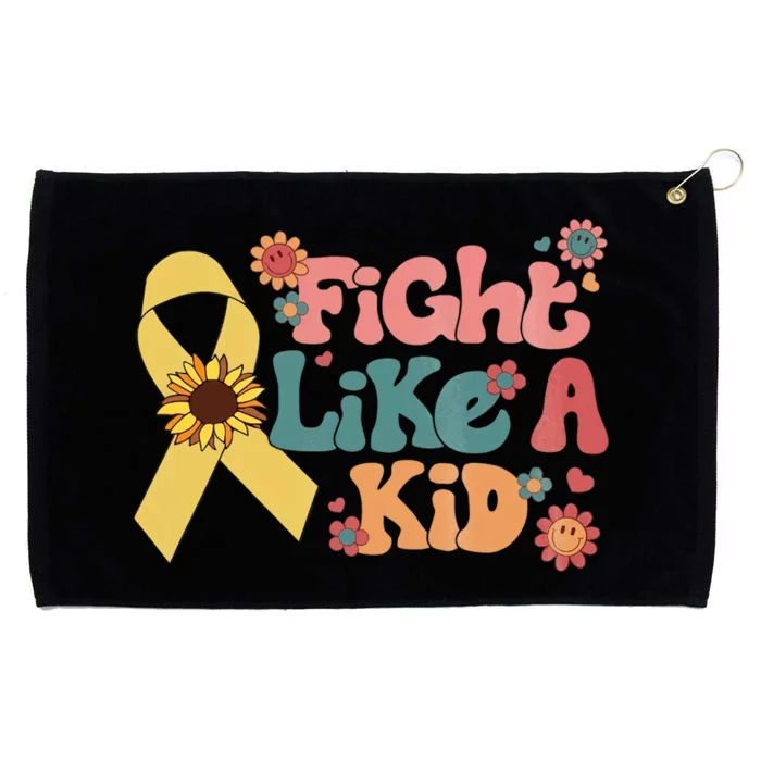 Groovy Fight Like A Childhood Cancer Awareness Month Grommeted Golf Towel