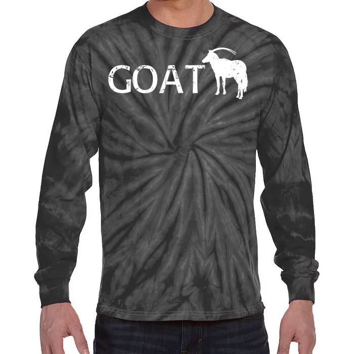 Goat Funny Logo Tie-Dye Long Sleeve Shirt