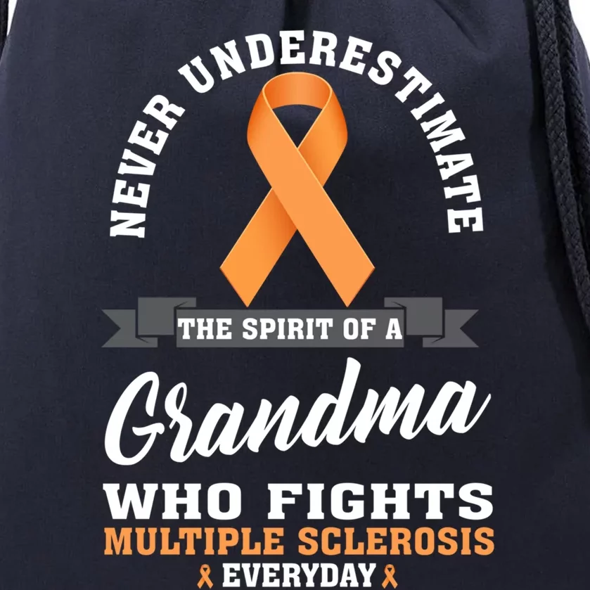 Grandma Fights Multiple Sclerosis Ms Warrior Gift Drawstring Bag