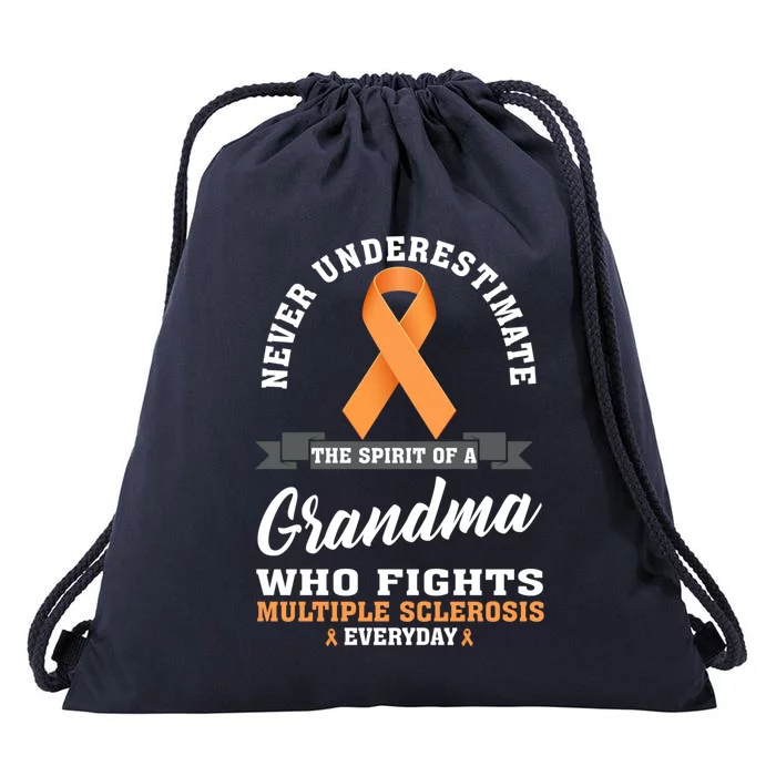 Grandma Fights Multiple Sclerosis Ms Warrior Gift Drawstring Bag