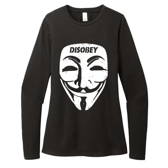 Guy Fawkes Mask Disobey Womens CVC Long Sleeve Shirt