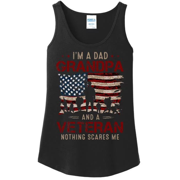 Grandpa For Men Fathers Day Im A Dad Grandpa Veteran Ladies Essential Tank