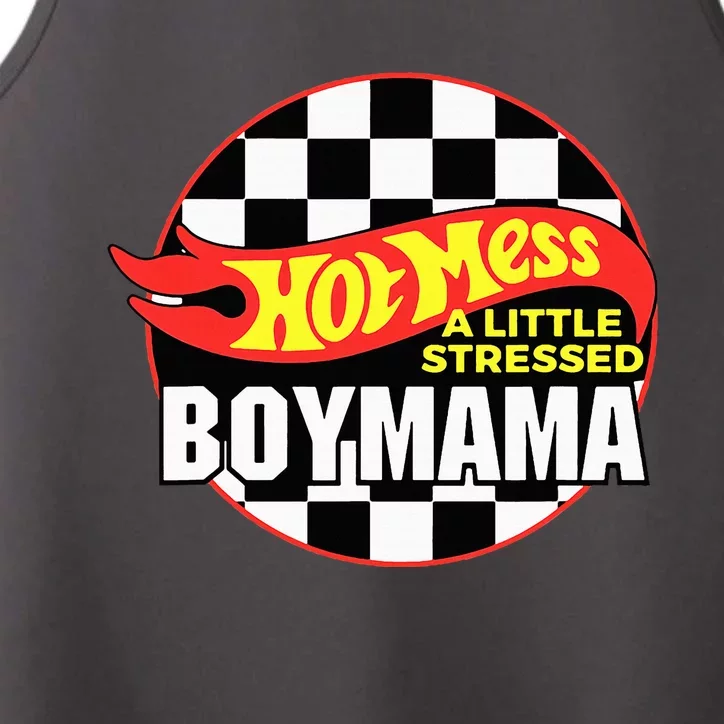 Gifts For Mom Hot Mess A Little Stressed Boy Mama Performance Tank