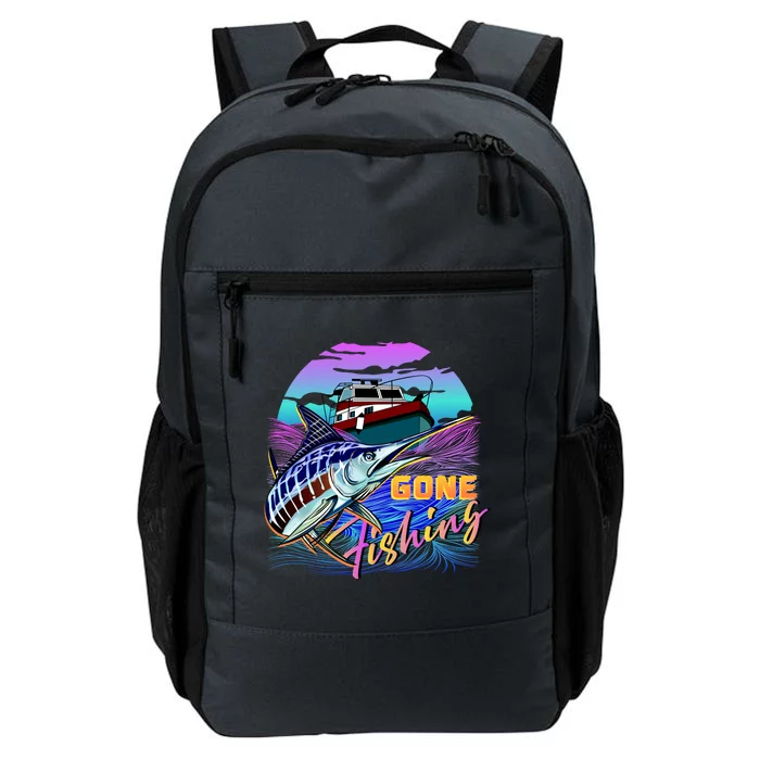 Gone Fishing Marlin Boat Daily Commute Backpack