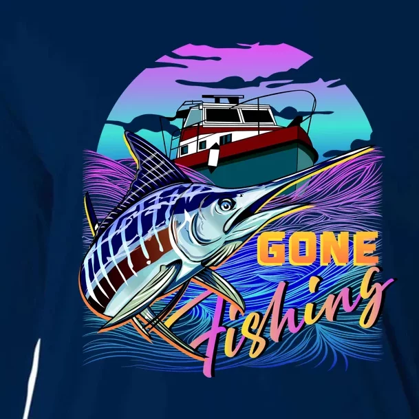 Gone Fishing Marlin Boat Cooling Performance Long Sleeve Crew