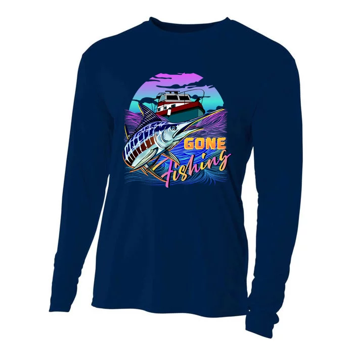 Gone Fishing Marlin Boat Cooling Performance Long Sleeve Crew