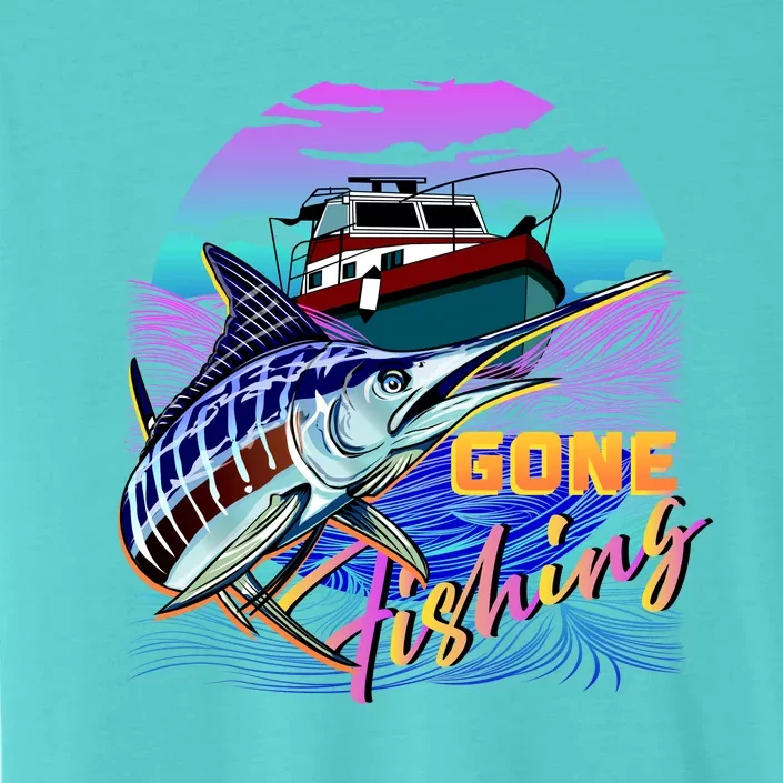 Gone Fishing Marlin Boat ChromaSoft Performance T-Shirt